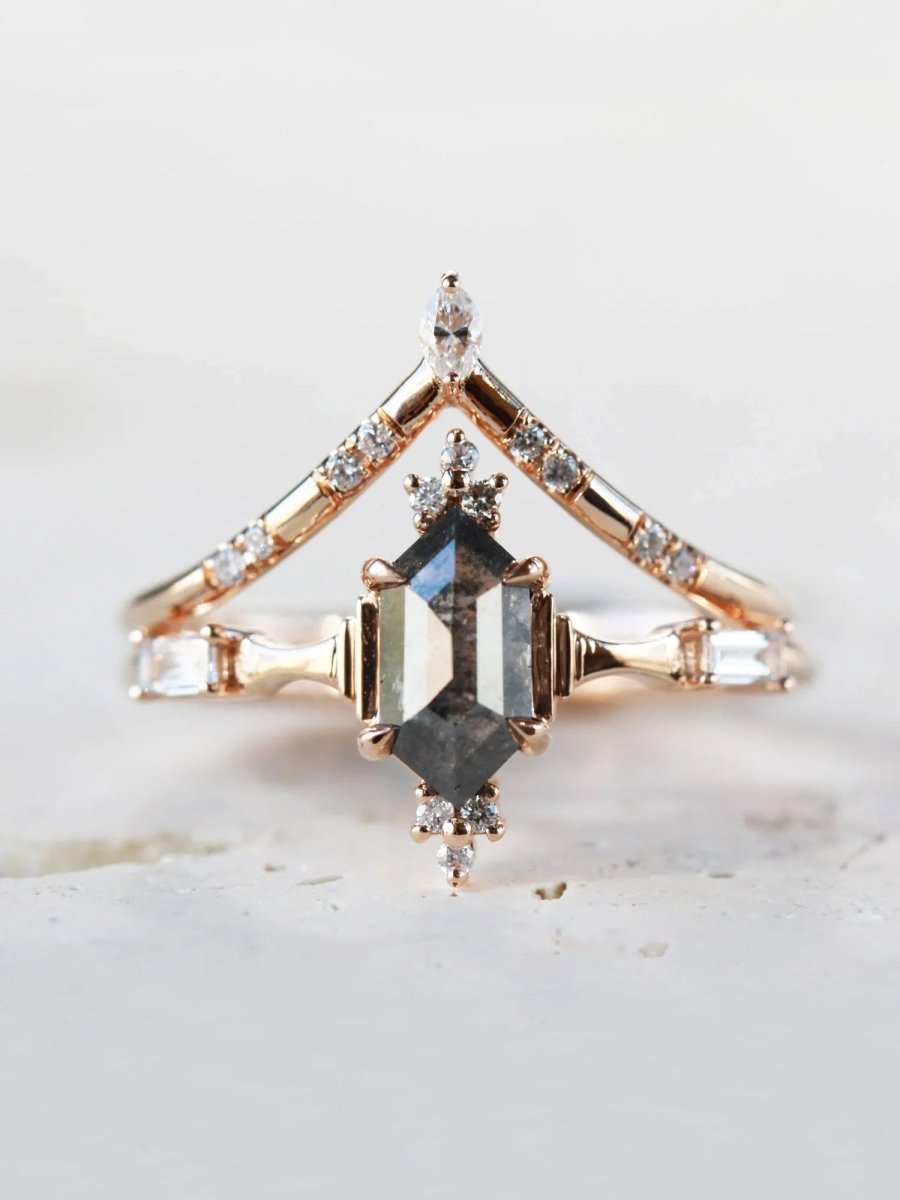 hiddenspace jewelry fine jewelry los angeles art deco design architectural fine jewelry wedding band stacking rings stackable band 14k gold ring diamond ring unique fine jewelry AILEEN BAND