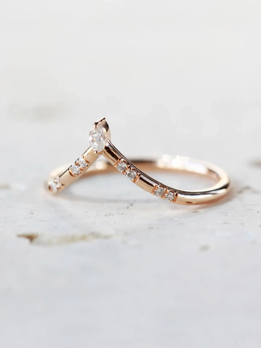 hiddenspace jewelry fine jewelry los angeles art deco design architectural fine jewelry wedding band stacking rings stackable band 14k gold ring diamond ring unique fine jewelry AILEEN BAND