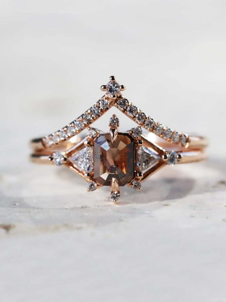 hiddenspace jewelry fine jewelry los angeles art deco design architectural fine jewelry wedding band stacking rings stackable band 14k gold ring diamond ring unique fine jewelry ALICE BAND