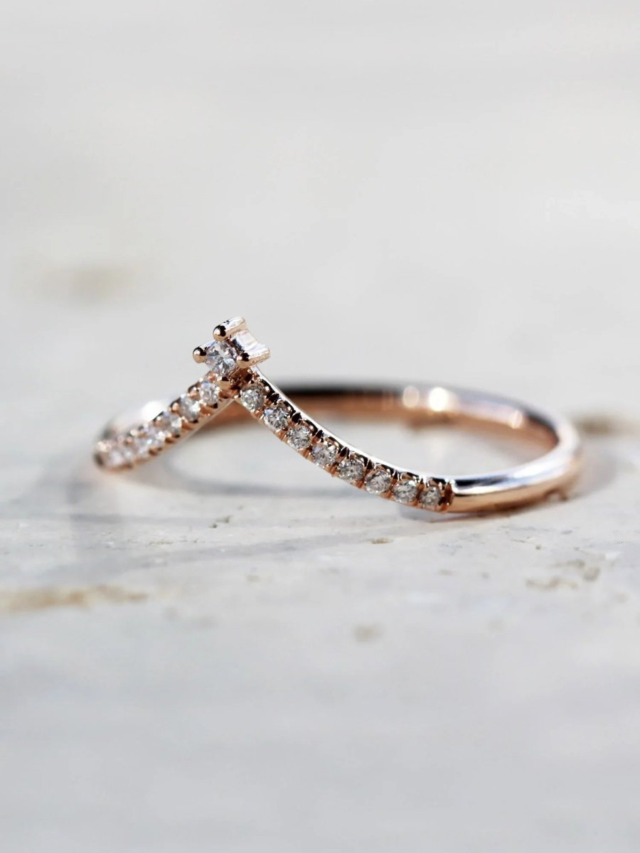 hiddenspace jewelry fine jewelry los angeles art deco design architectural fine jewelry wedding band stacking rings stackable band 14k gold ring diamond ring unique fine jewelry ALICE BAND