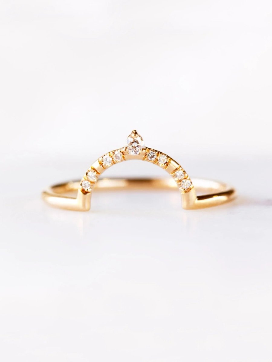 hiddenspace jewelry fine jewelry los angeles art deco design architectural fine jewelry wedding band stacking rings stackable band 14k gold ring diamond ring unique fine jewelry AUBREY BAND