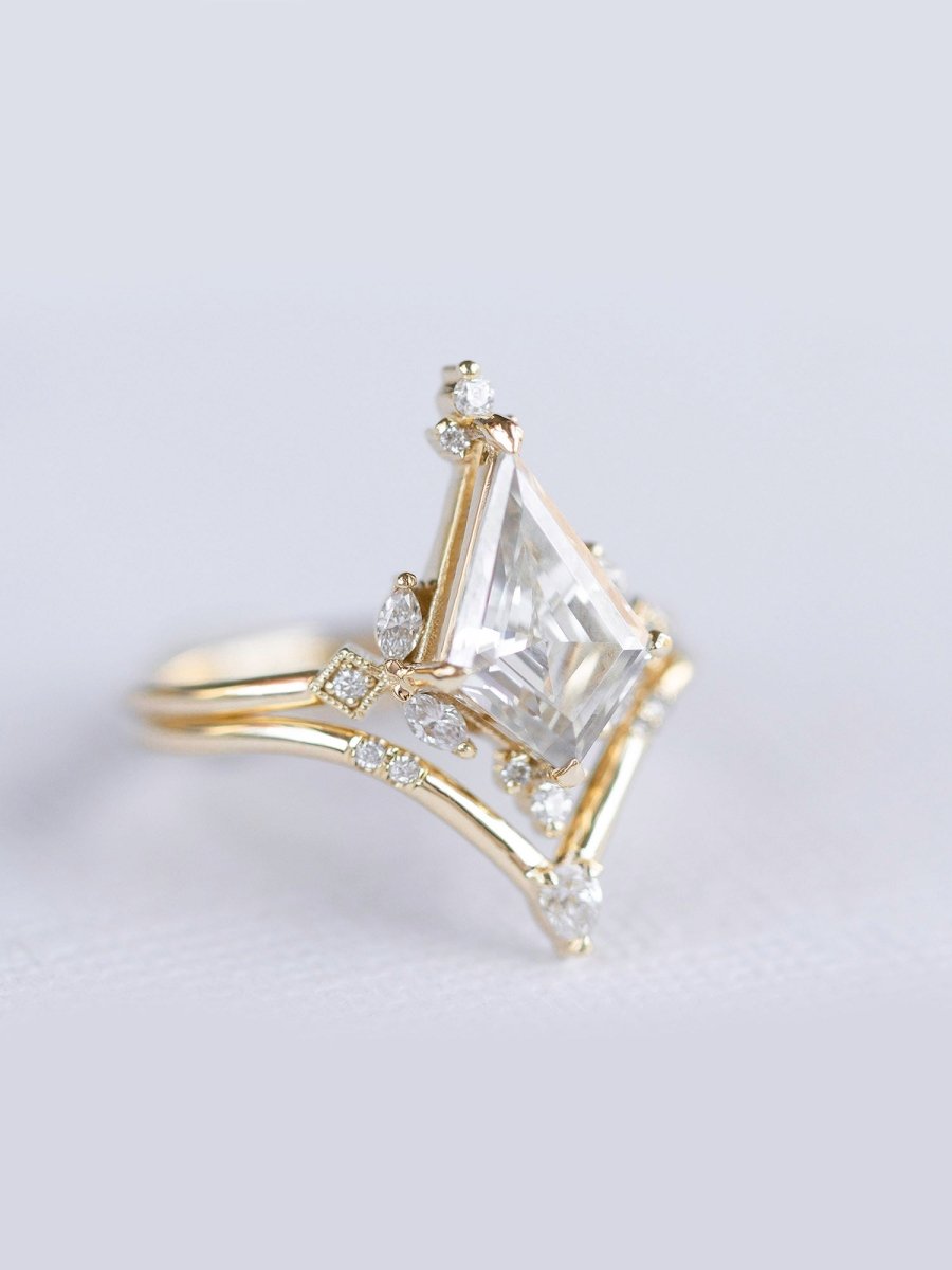 Hiddenspace jewelry los angeles Clementine band stacking ring diamond ring engagement ring matching band unique stacking ring vintage ring architectural design