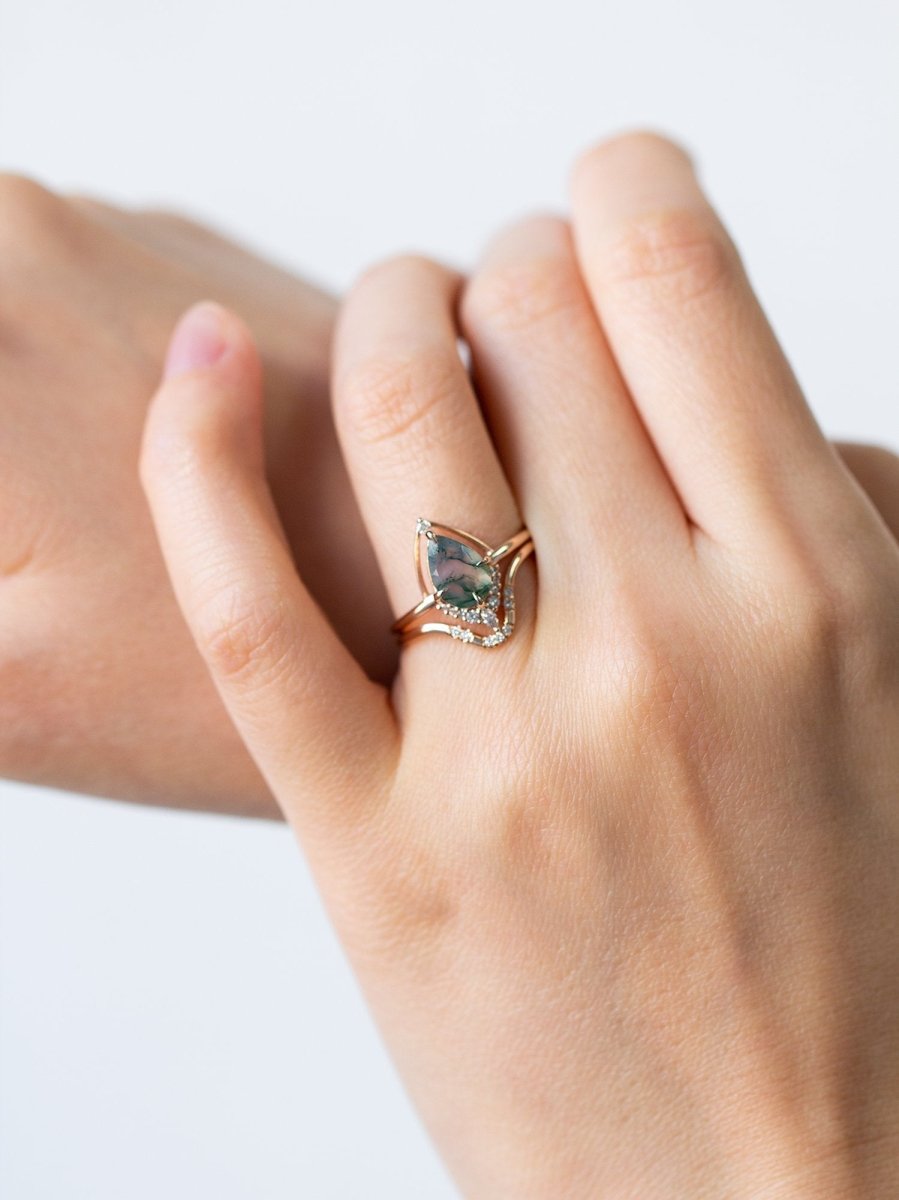 hiddenspace jewelry los angeles fine jewelry engagement ring stacking rings diamond 14k gold ring unique jewelry minimalism jewelry modern art eliana band