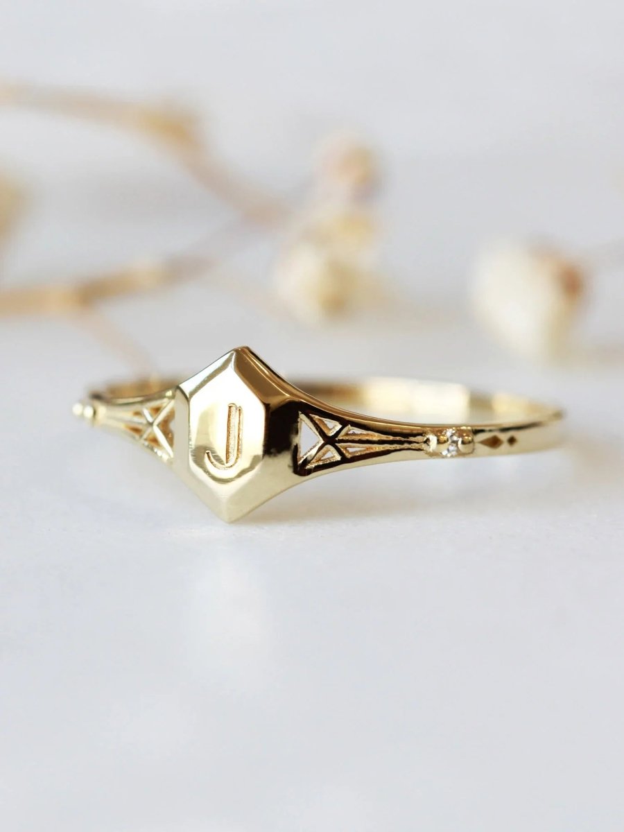 Hexagon Signet Ring