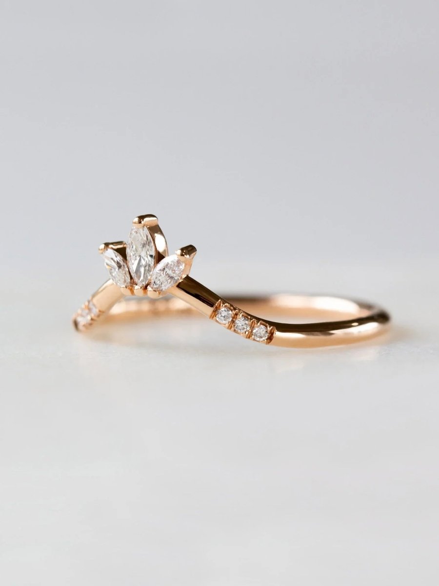 hiddenspace jewelry fine jewelry los angeles art deco design architectural fine jewelry wedding band stacking rings stackable band 14k gold ring diamond ring unique fine jewelry JOLIE BAND