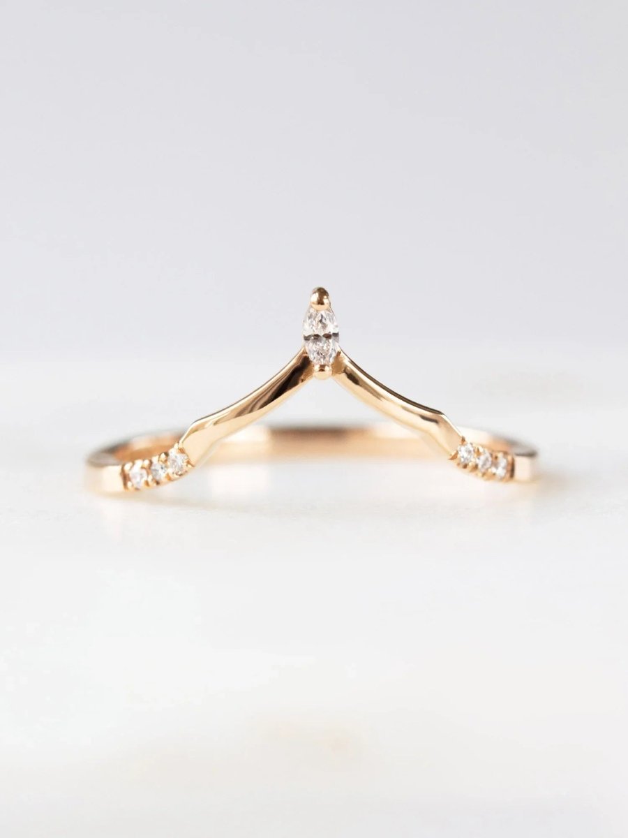 hiddenspace jewelry fine jewelry los angeles art deco design architectural fine jewelry wedding band stacking rings stackable band 14k gold ring diamond ring unique fine jewelry LANA BAND