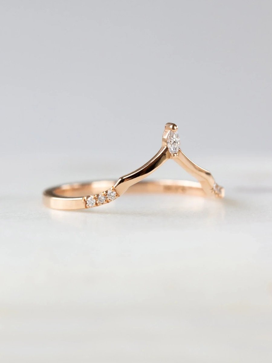 hiddenspace jewelry fine jewelry los angeles art deco design architectural fine jewelry wedding band stacking rings stackable band 14k gold ring diamond ring unique fine jewelry LANA BAND