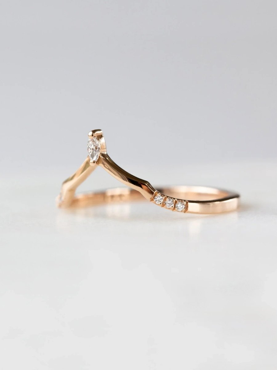 hiddenspace jewelry fine jewelry los angeles art deco design architectural fine jewelry wedding band stacking rings stackable band 14k gold ring diamond ring unique fine jewelry LANA BAND