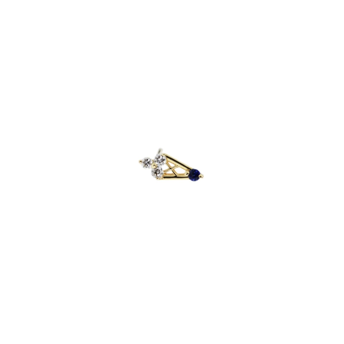 Line Blue Sapphire Stud (Single)