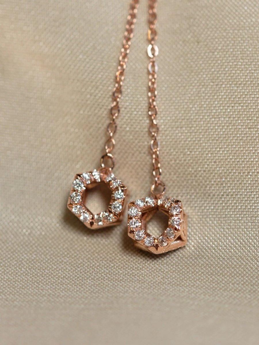 Line Hexagon Dangling Earring