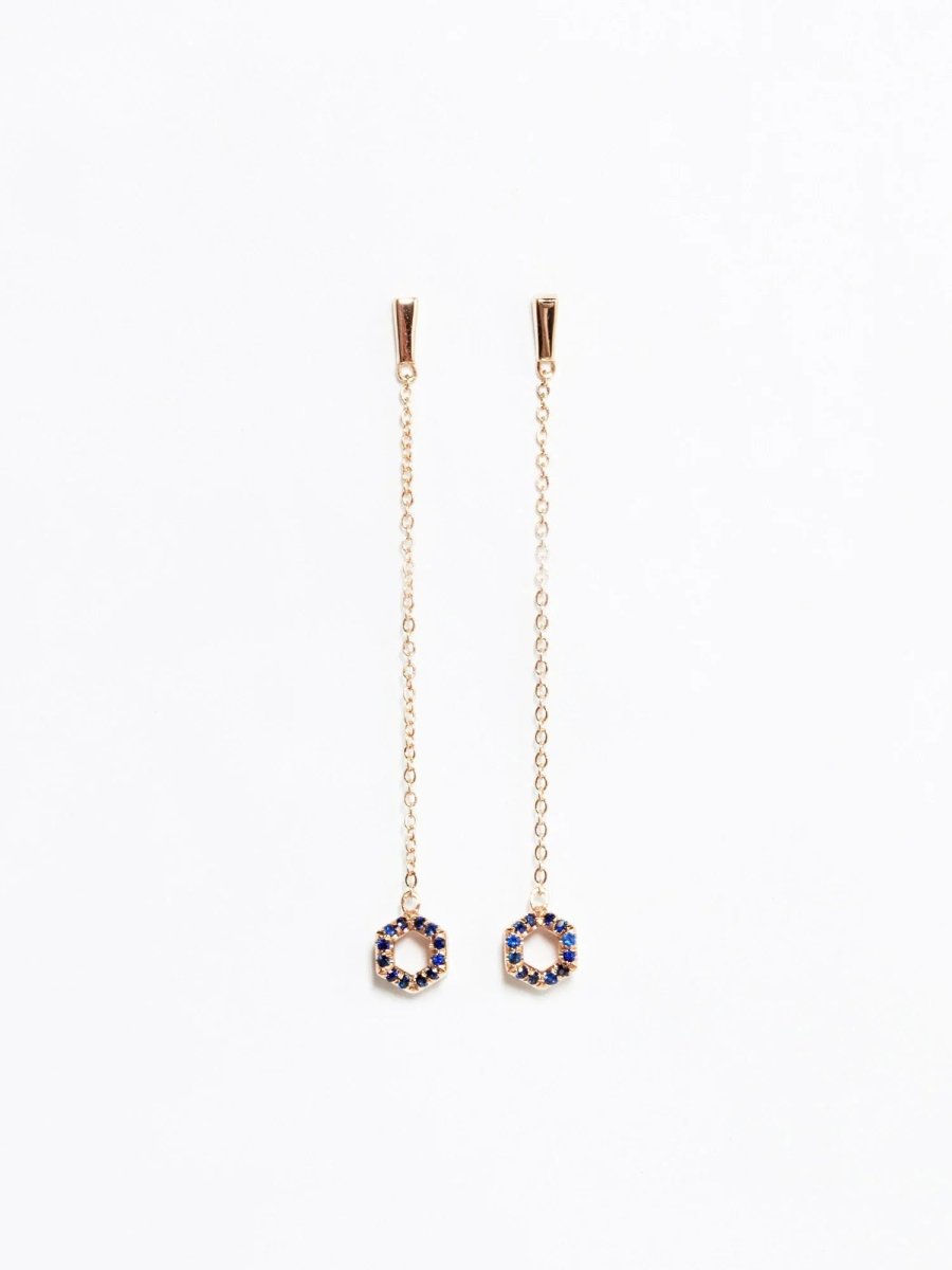 Line Hexagon Dangling Earring