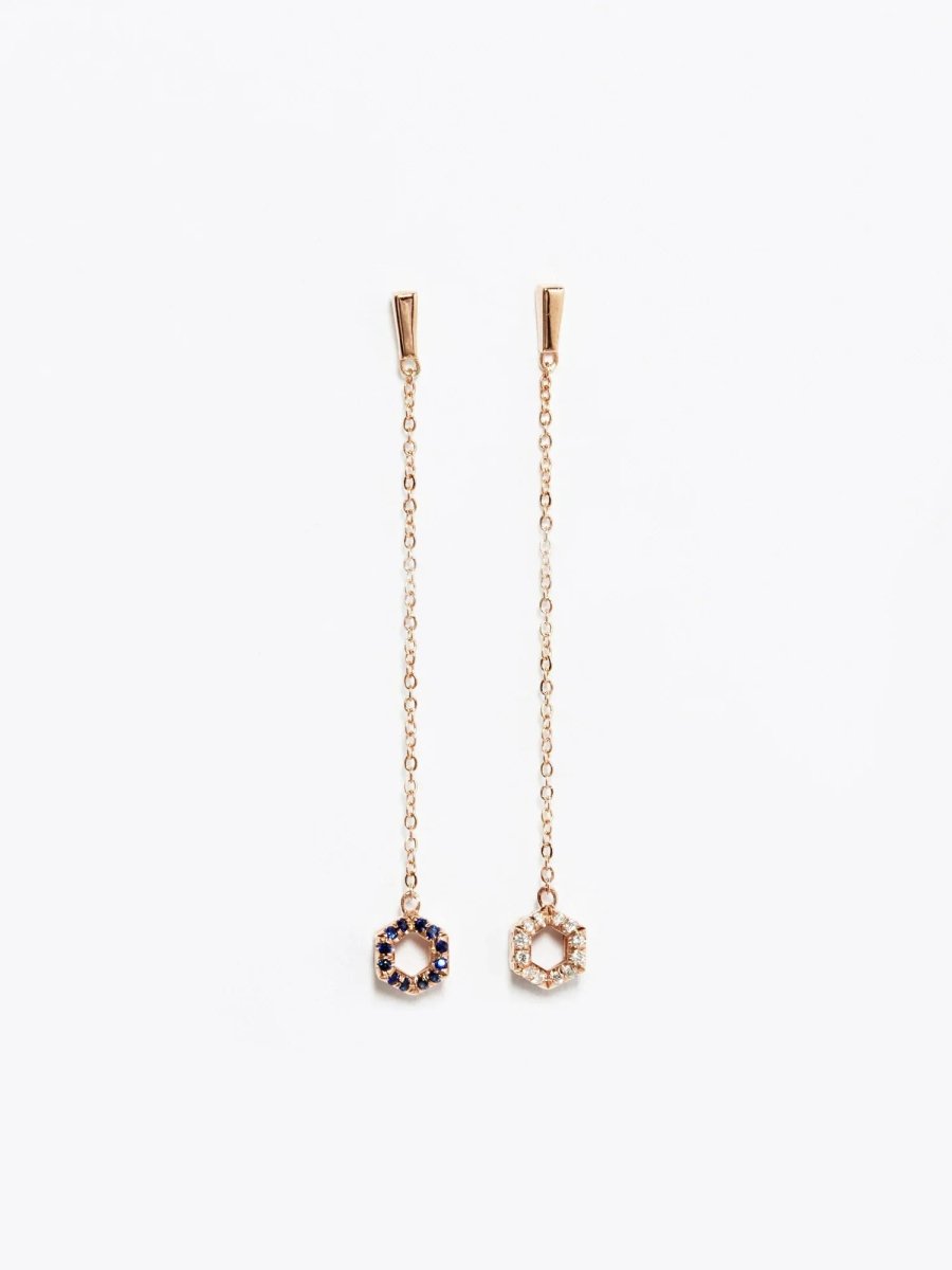 Line Hexagon Dangling Earring