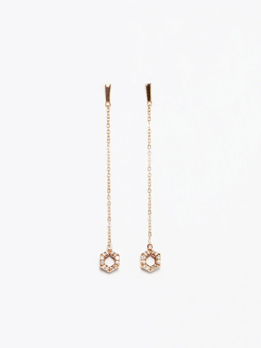 Line Hexagon Dangling Earring