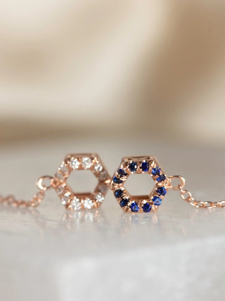 Line Hexagon Dangling Earring