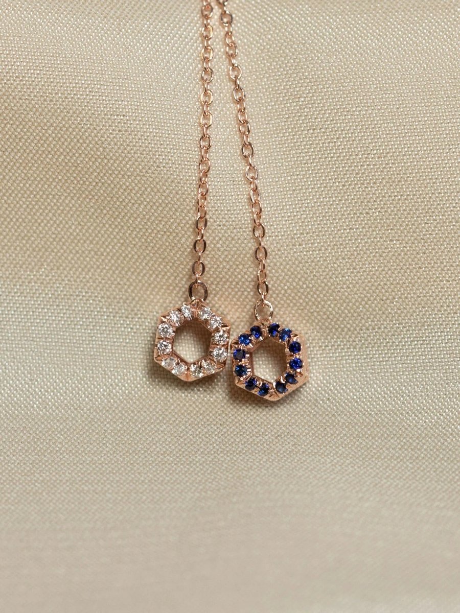 Line Hexagon Dangling Earring