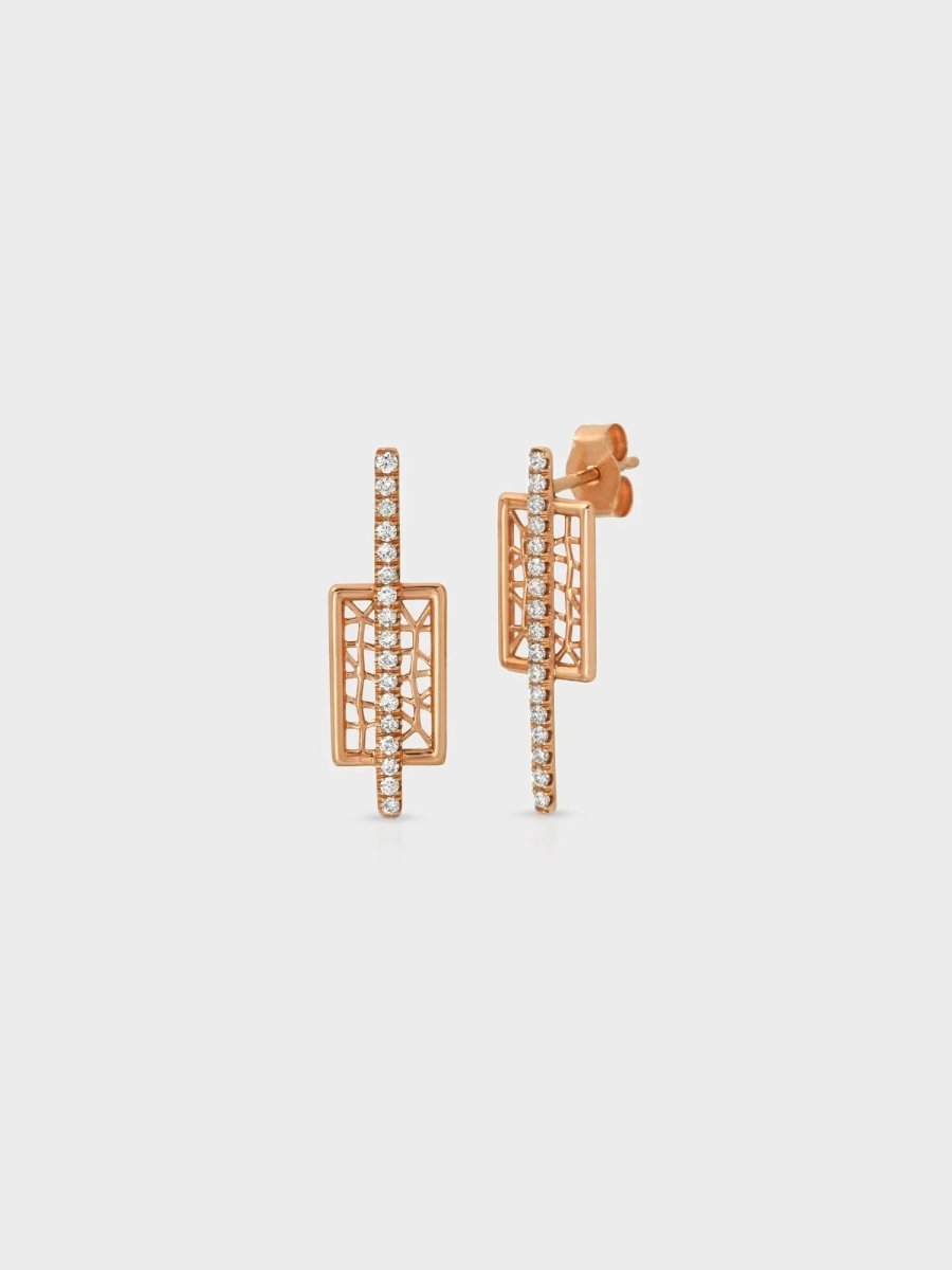 Line Rectangle Earring - HIDDENSPACE