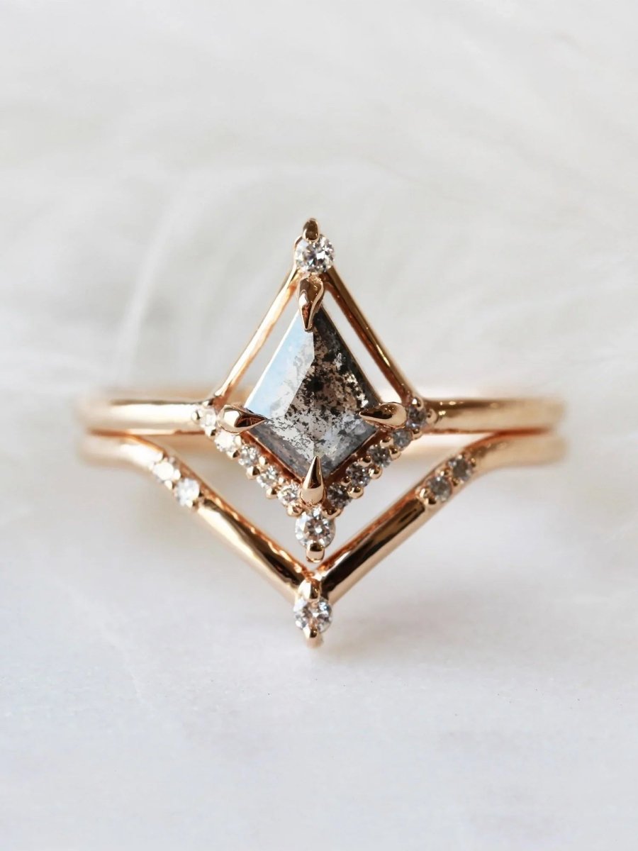 hiddenspace jewelry fine jewelry los angeles art deco design architectural fine jewelry wedding band stacking rings stackable band 14k gold ring diamond ring unique fine jewelry LUCY BAND