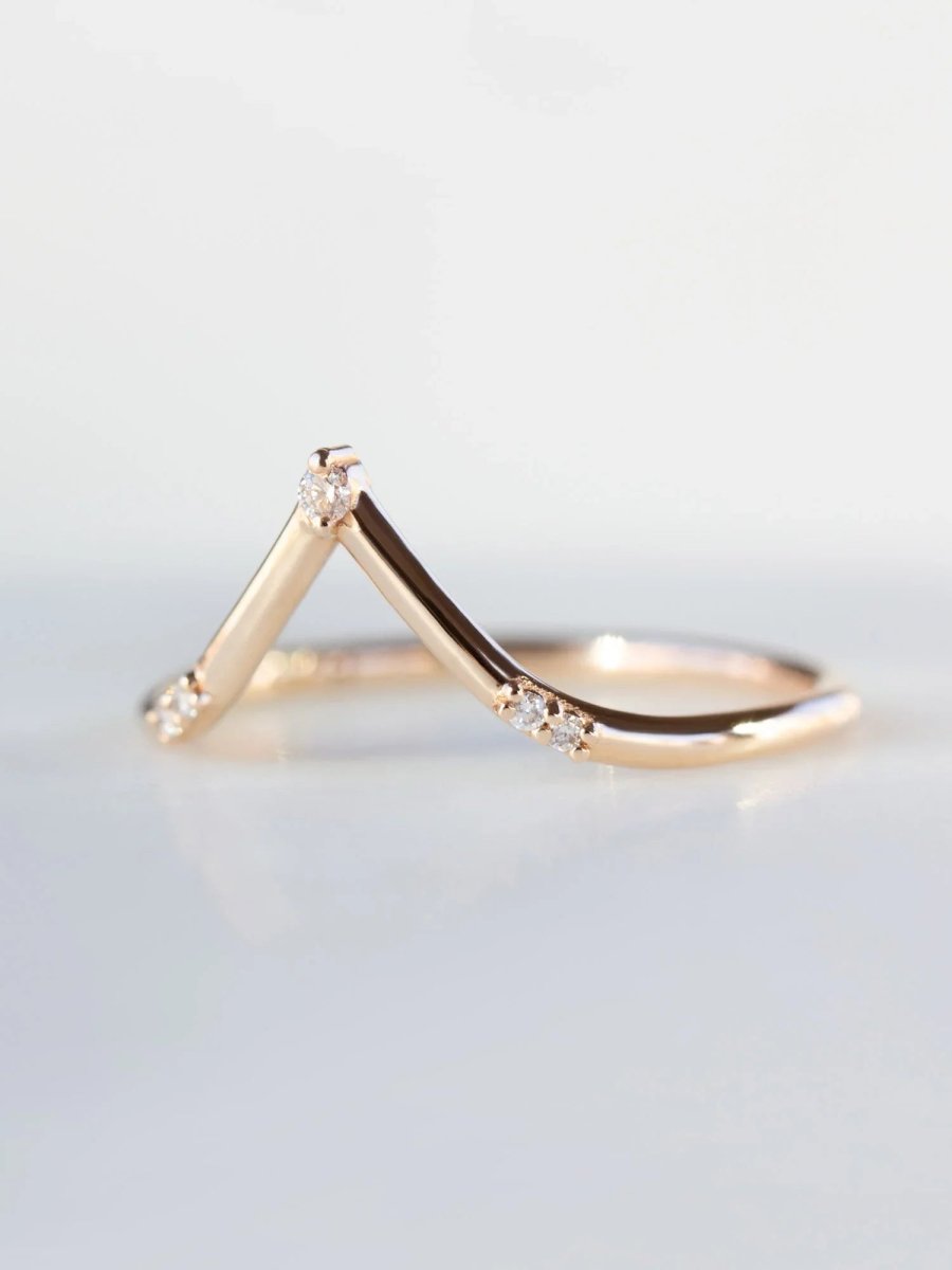 hiddenspace jewelry fine jewelry los angeles art deco design architectural fine jewelry wedding band stacking rings stackable band 14k gold ring diamond ring unique fine jewelry LUCY BAND