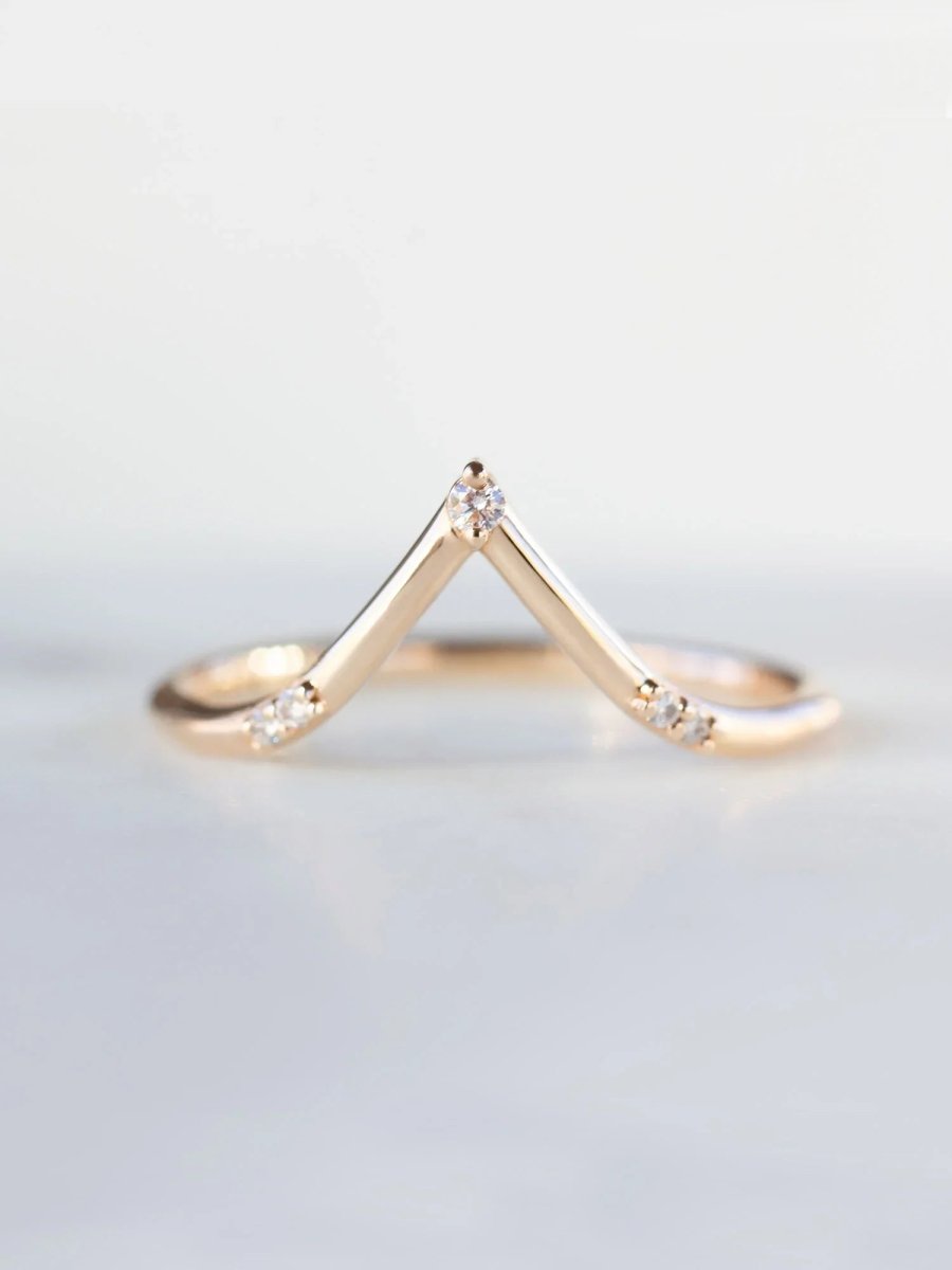 hiddenspace jewelry fine jewelry los angeles art deco design architectural fine jewelry wedding band stacking rings stackable band 14k gold ring diamond ring unique fine jewelry LUCY BAND