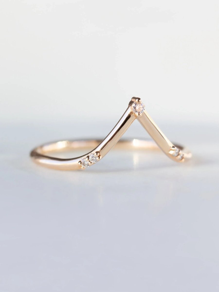 hiddenspace jewelry fine jewelry los angeles art deco design architectural fine jewelry wedding band stacking rings stackable band 14k gold ring diamond ring unique fine jewelry LUCY BAND