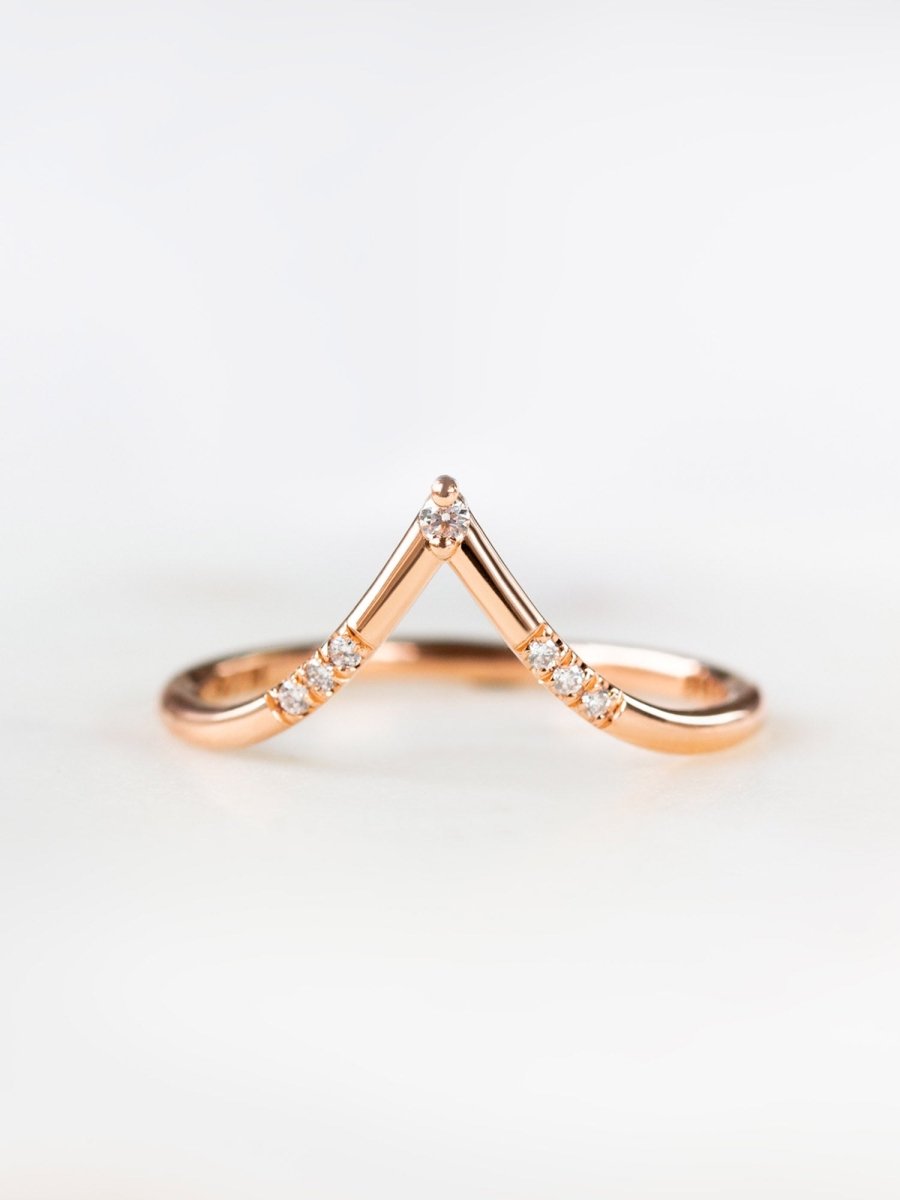 hiddenspace jewelry stacking band wedding band diamond ring fine jewelry art deco design Maeve band