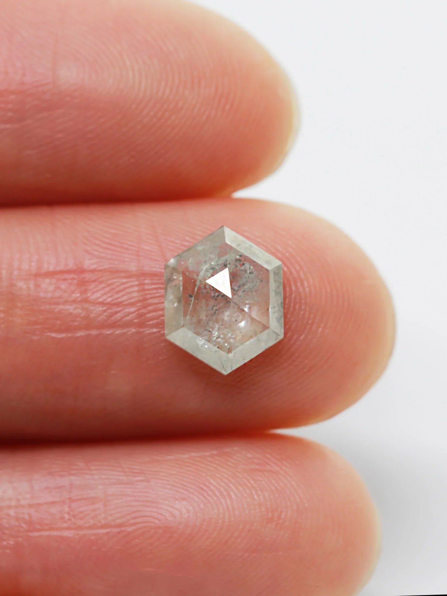 1.44CT Salt and Pepper Hexagon Inventory SKU SPHEX-07 - HIDDENSPACE