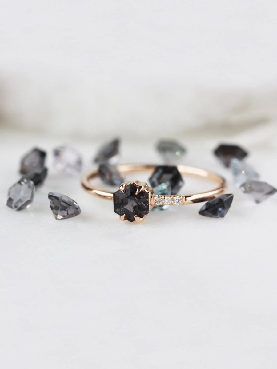 Spinel Hexagon Ring