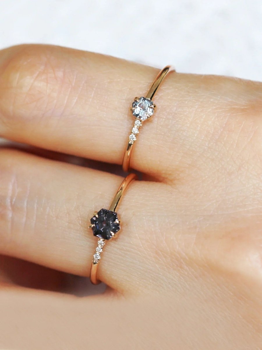 Spinel Hexagon Ring