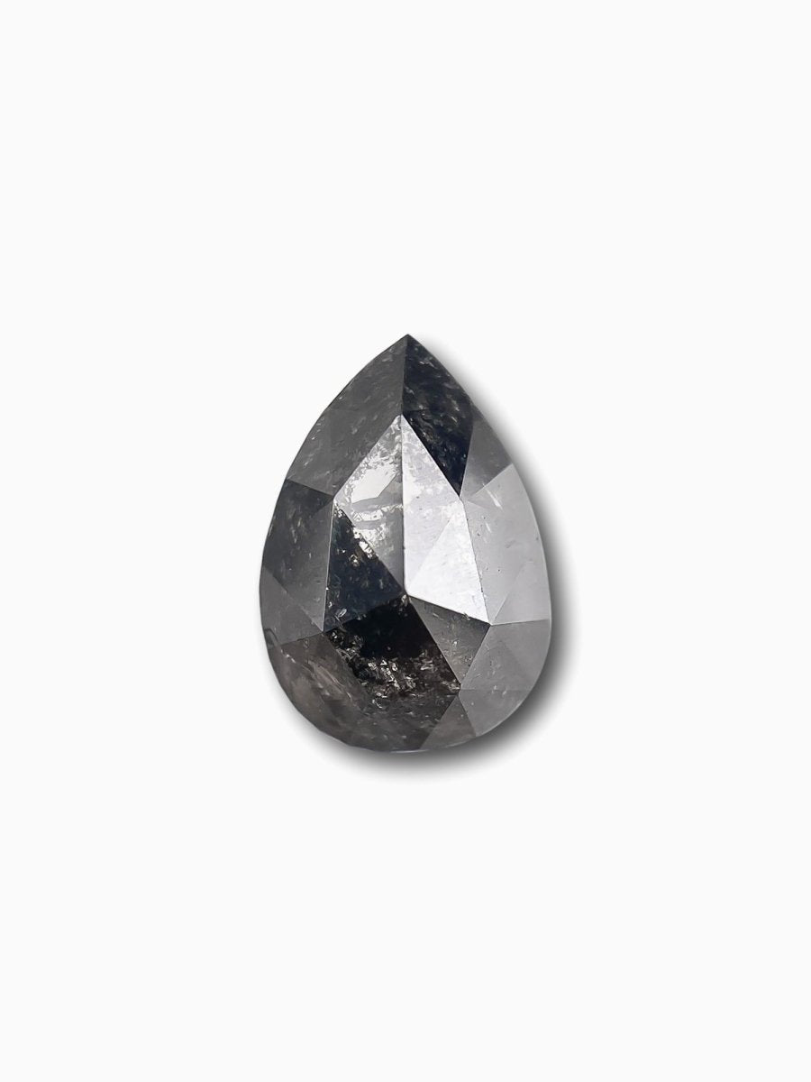 0.87ct | Salt & Pepper Pear Shape Rose Cut Diamond - HIDDENSPACE