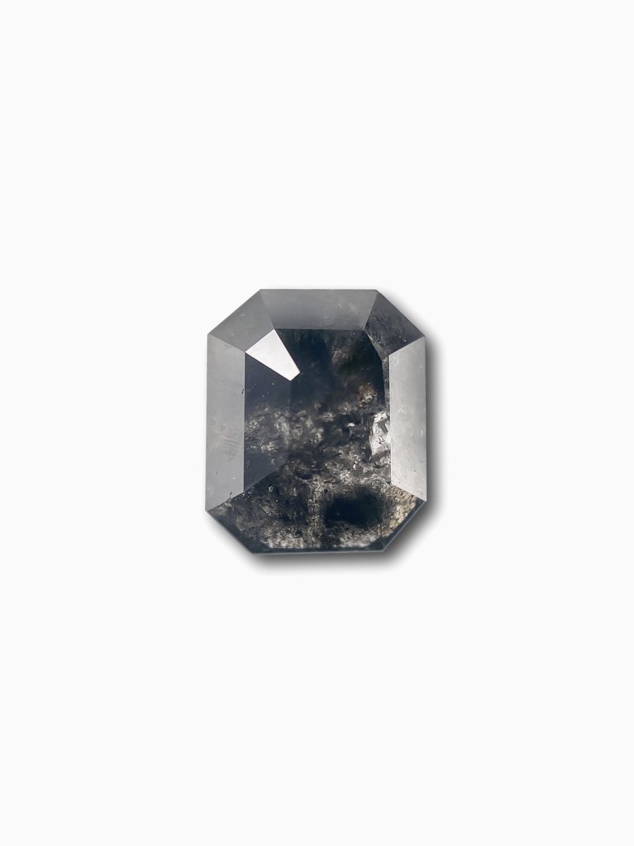 1.19ct | Salt & Pepper Emerald Shape Rose Cut Diamond - HIDDENSPACE