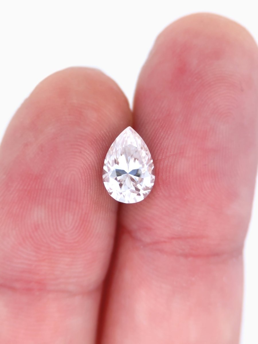 1.25CT White Moissanite Inventory SKU MSPEAR-06 - HIDDENSPACE