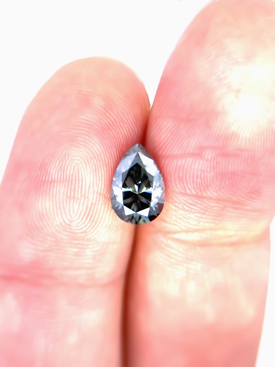 1.28 CT Black Moissanite Pear Inventory SKU MSPEAR - K - 02 - HIDDENSPACE