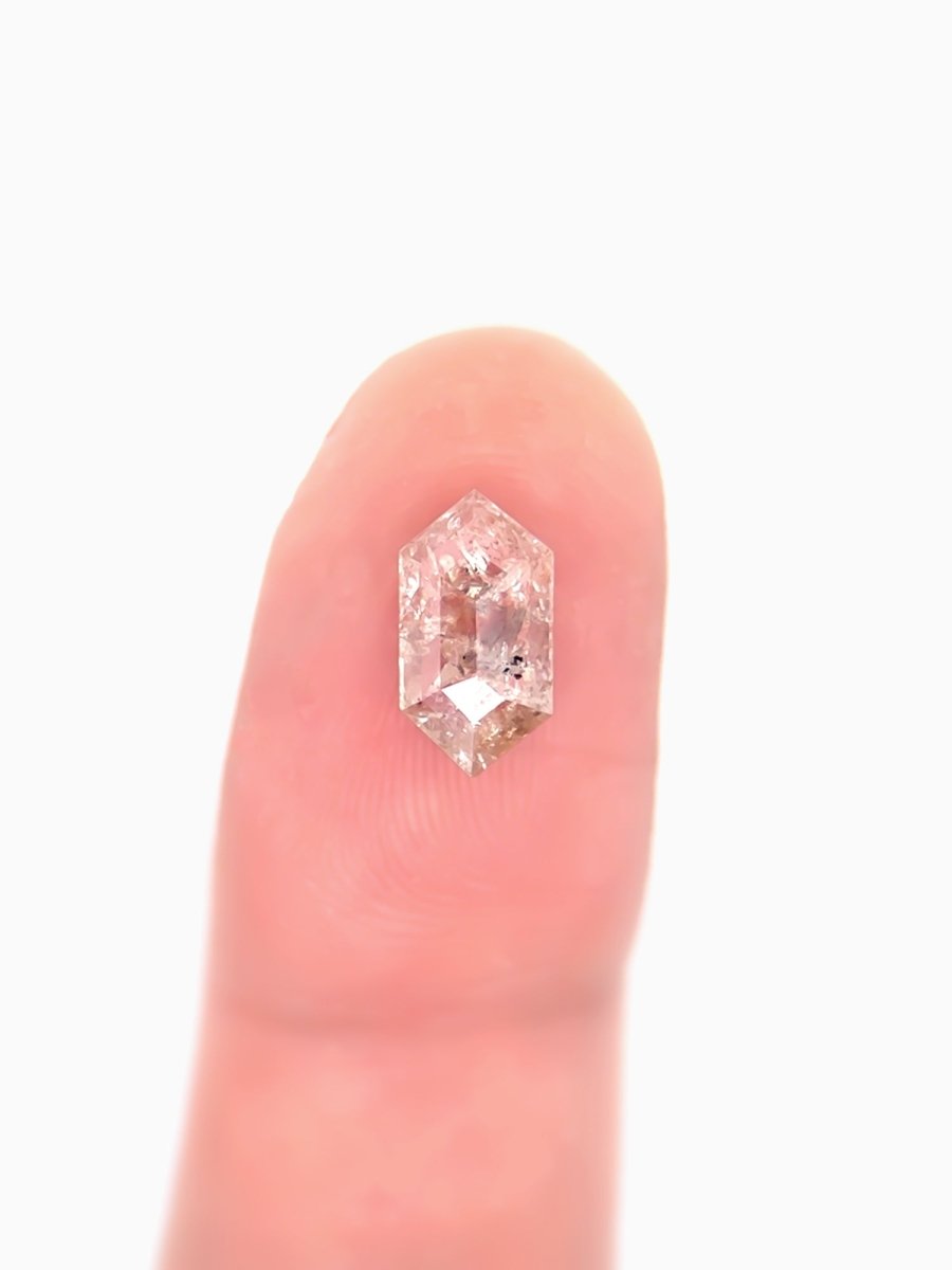 1.28CT Rustic Salt and Pepper Hexagon Inventory SKU SPHEX-14