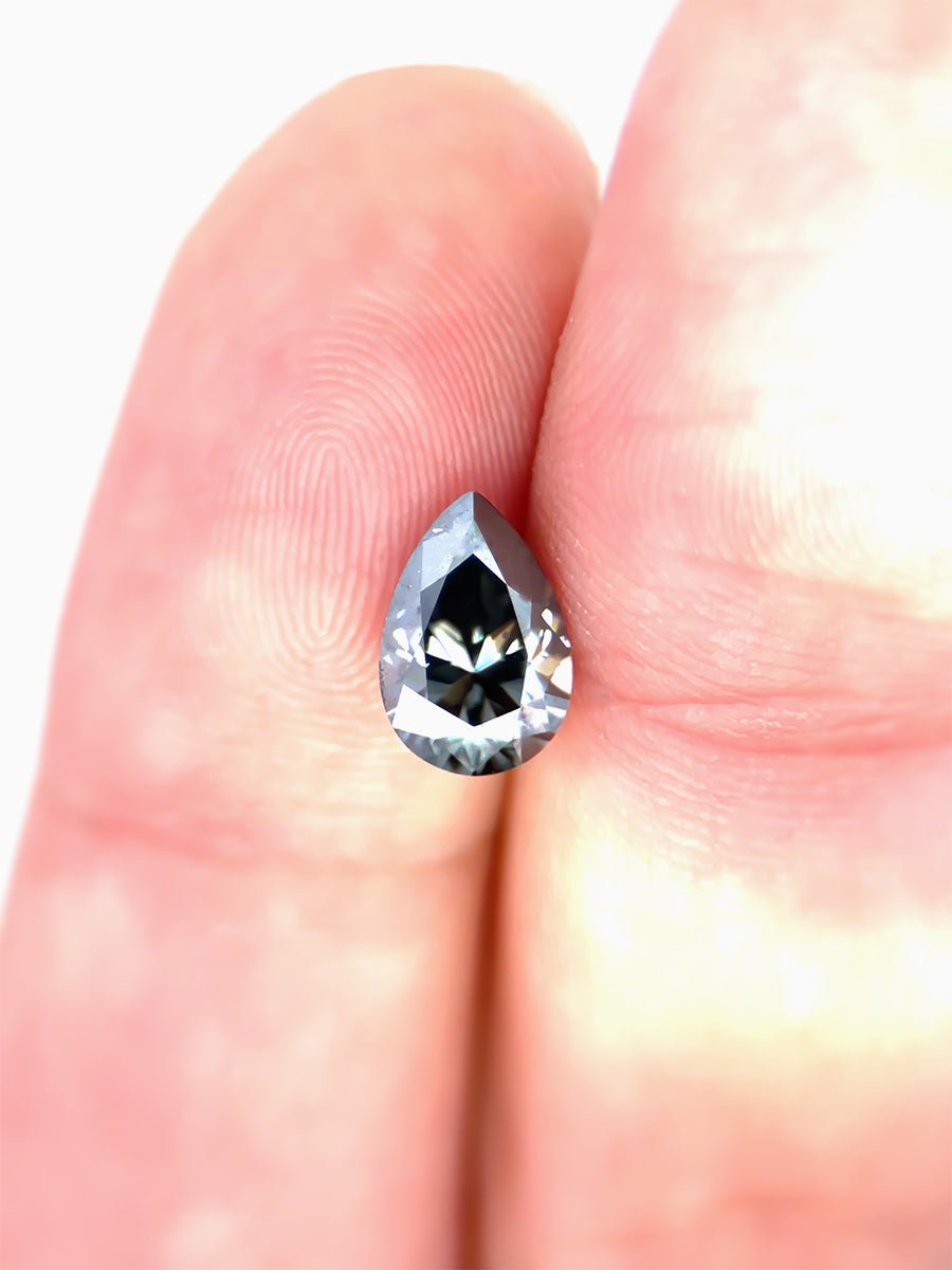 1.30 CT Black Moissanite Pear Inventory SKU MSPEAR - K - 01 - HIDDENSPACE