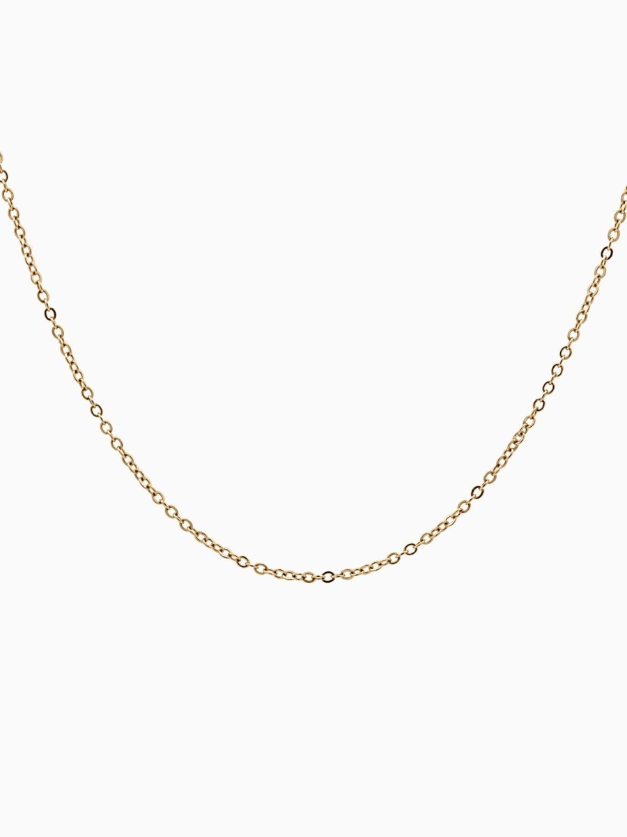 14K Gold Flat/Shiny 1.0mm Oval Link Cable Chain - HIDDENSPACE