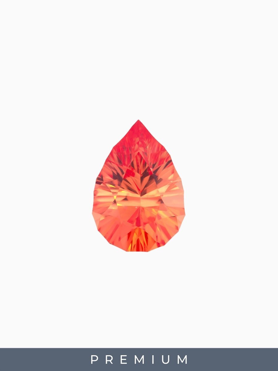 1.64CT Designer Orange Lab - Grown Sapphire Pear SKU DSAL - PEAR - 01 - HIDDENSPACE