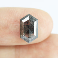 2.54CT Premium Salt and Pepper Hexagon Inventory SKU SPHEX-103