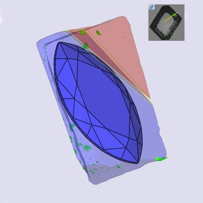 topographical render of diamond marquise