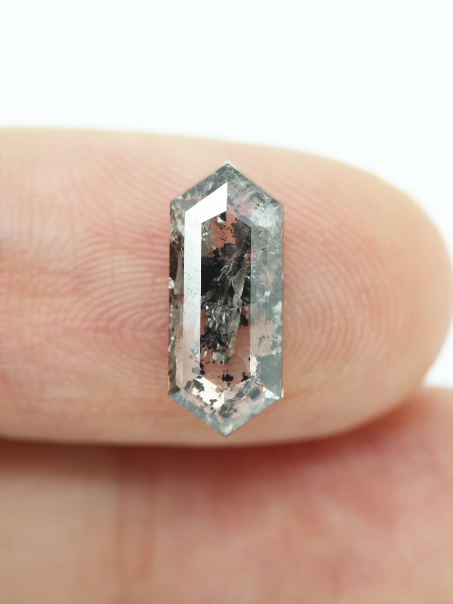 2.06CT Salt and Pepper Hexagon Inventory SKU SPHEX-49