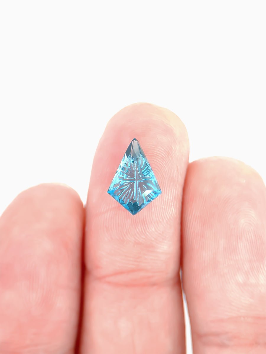 2.10 CT Designer - Cut Deep Blue Topaz Kite Inventory SKU DTPKITE - 01 - HIDDENSPACE