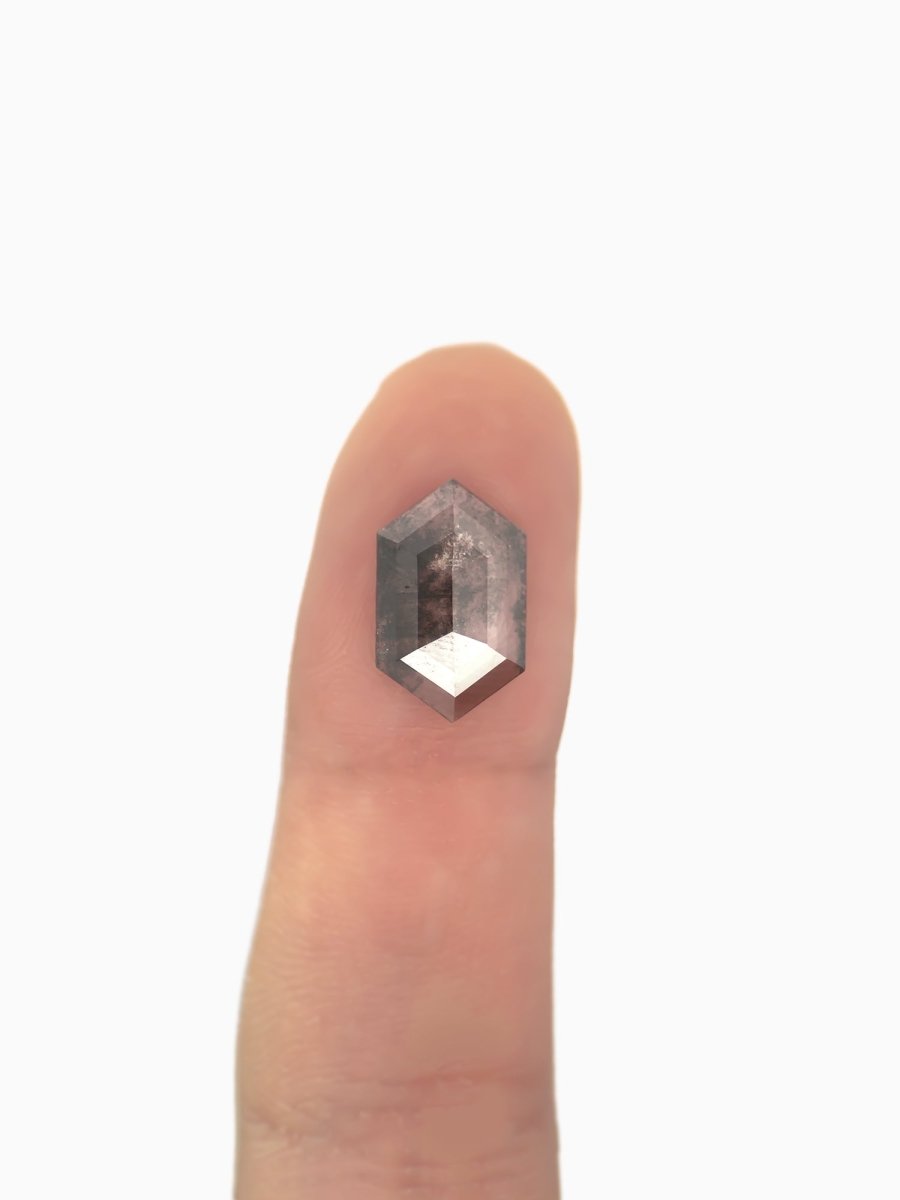 2.19CT Lab - Grown Salt and Pepper Hexagon Inventory SKU SPHEXL - 05 - HIDDENSPACE