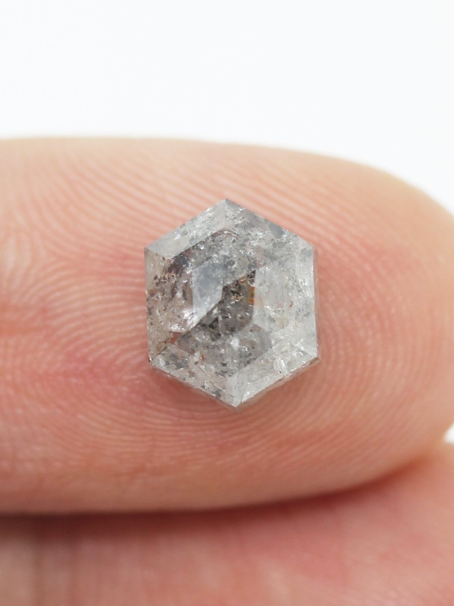 2.22CT Salt and Pepper Hexagon Inventory SKU SPHEX-66