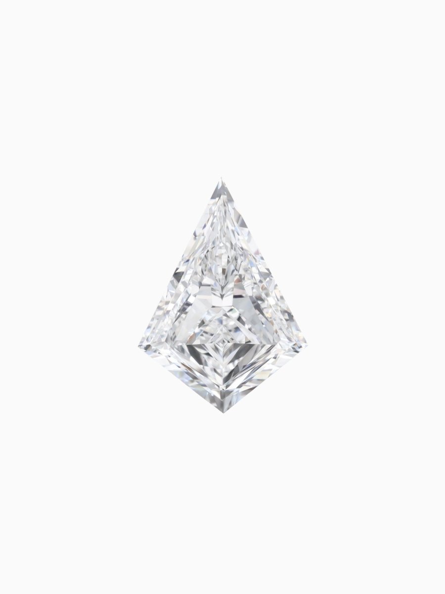 brilliant lab grown sustainable kite diamond on a white background