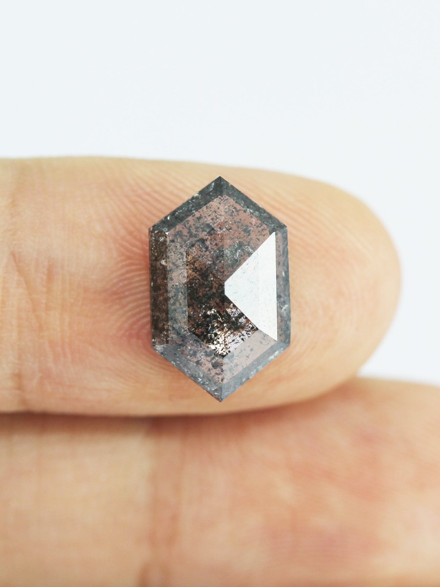 2.88CT Premium Salt and Pepper Hexagon Inventory SKU SPHEX-104