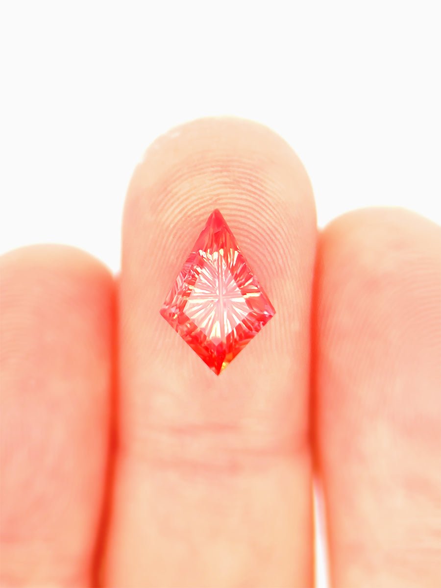 2.95CT Designer - Cut Sunset Red Lab - Grown Sapphire Kite SKU DSAL - KITE - 04 - HIDDENSPACE