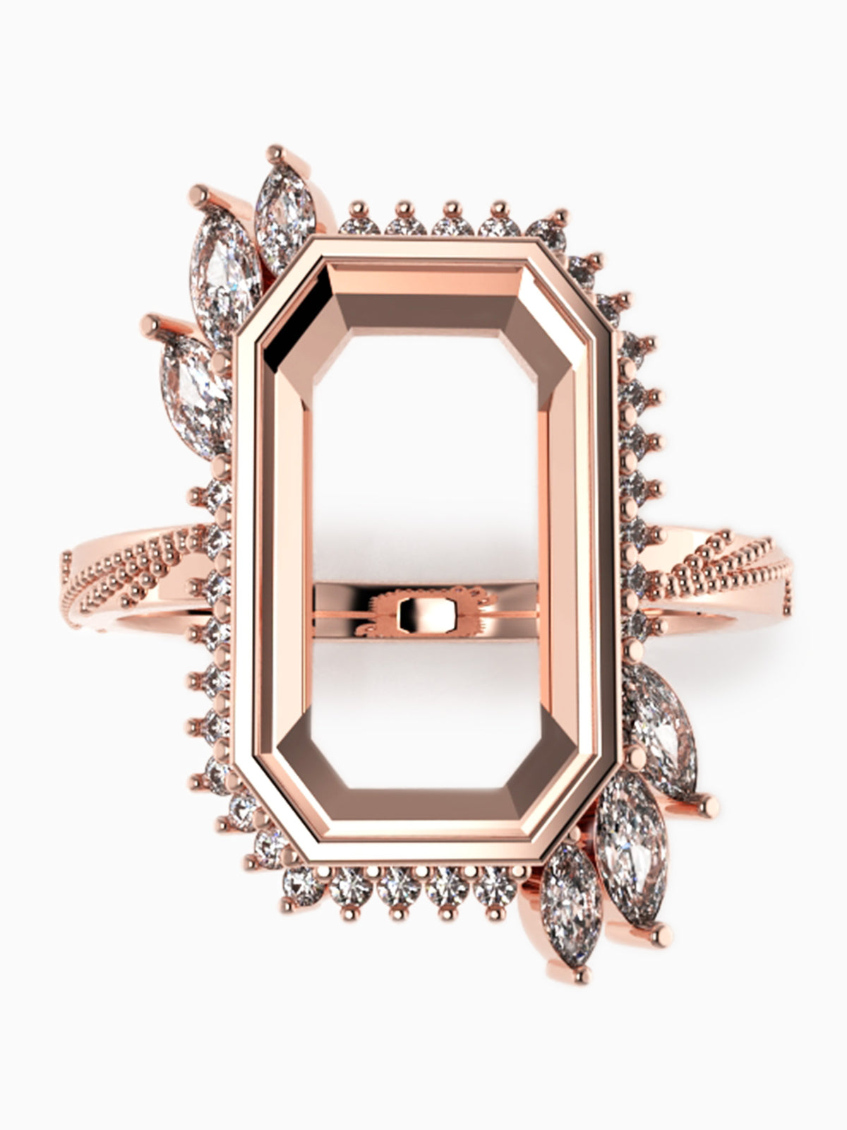 14K Rose gold setting fine jewelry diamond proposal ring wedding ring unique engagement ring