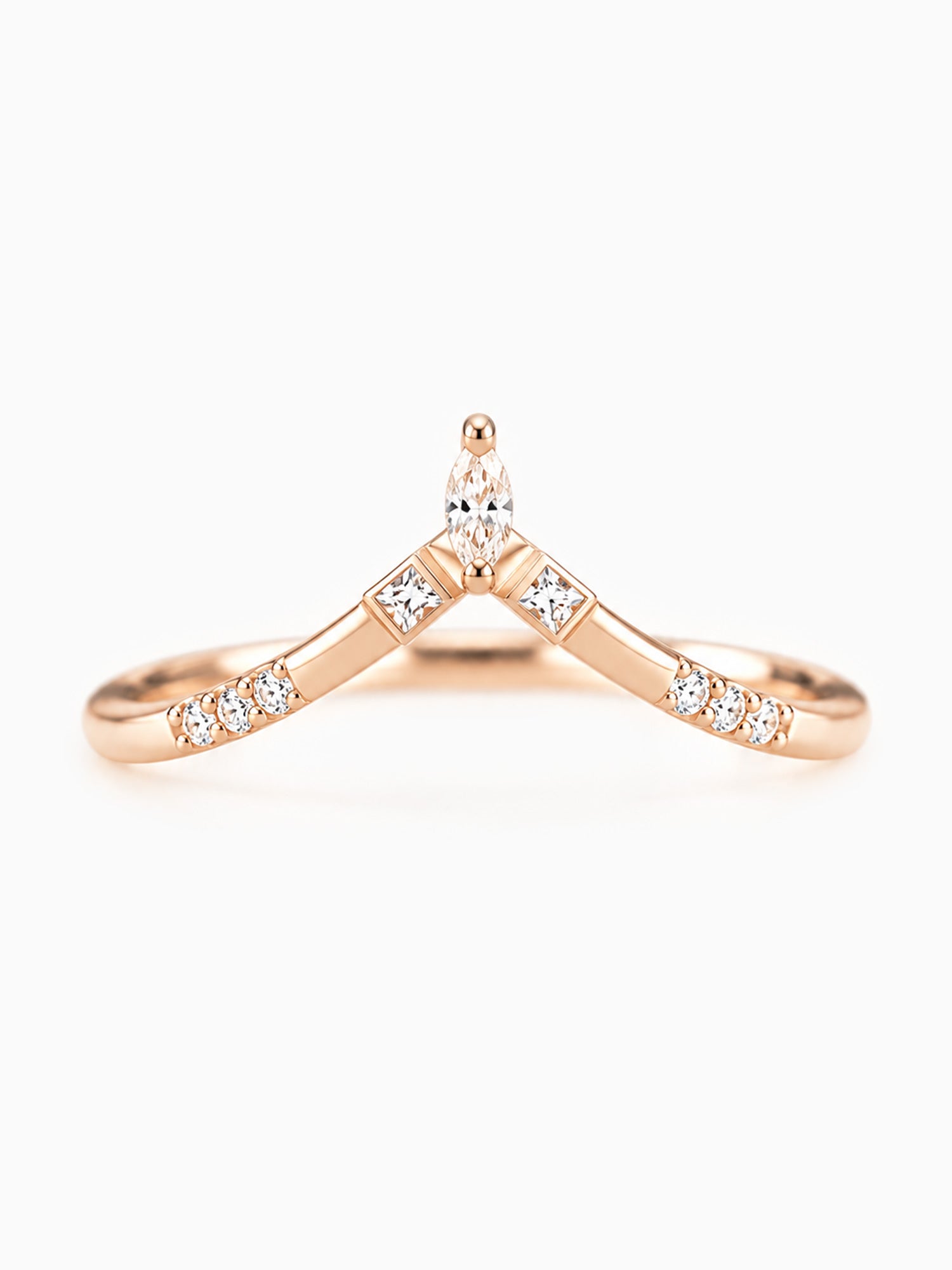 Diamond art deco unique wedding band stacking rings