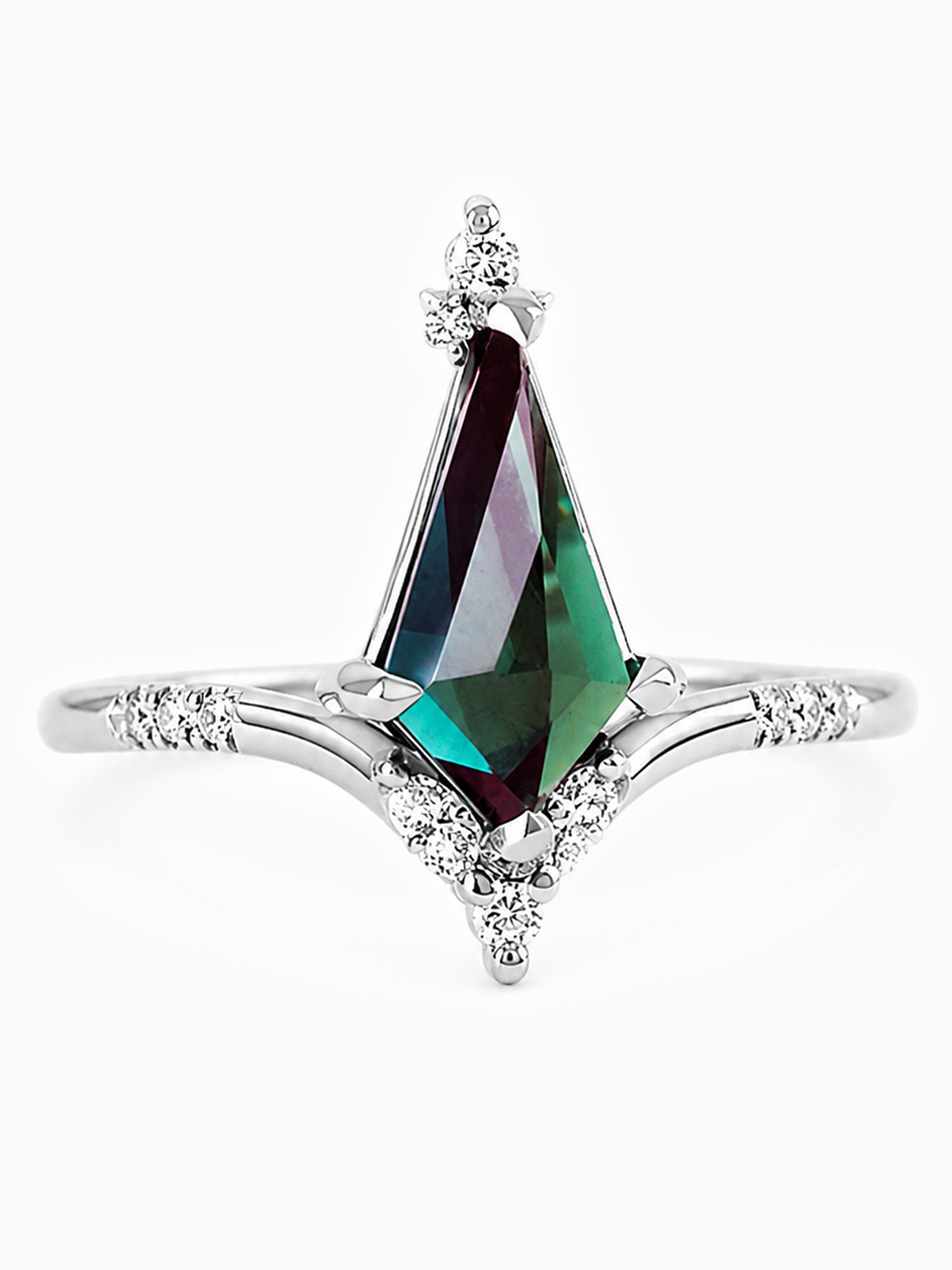 Alexandrite Engagement ring Diamond wedding ring fine jewelry art deco dainty ring