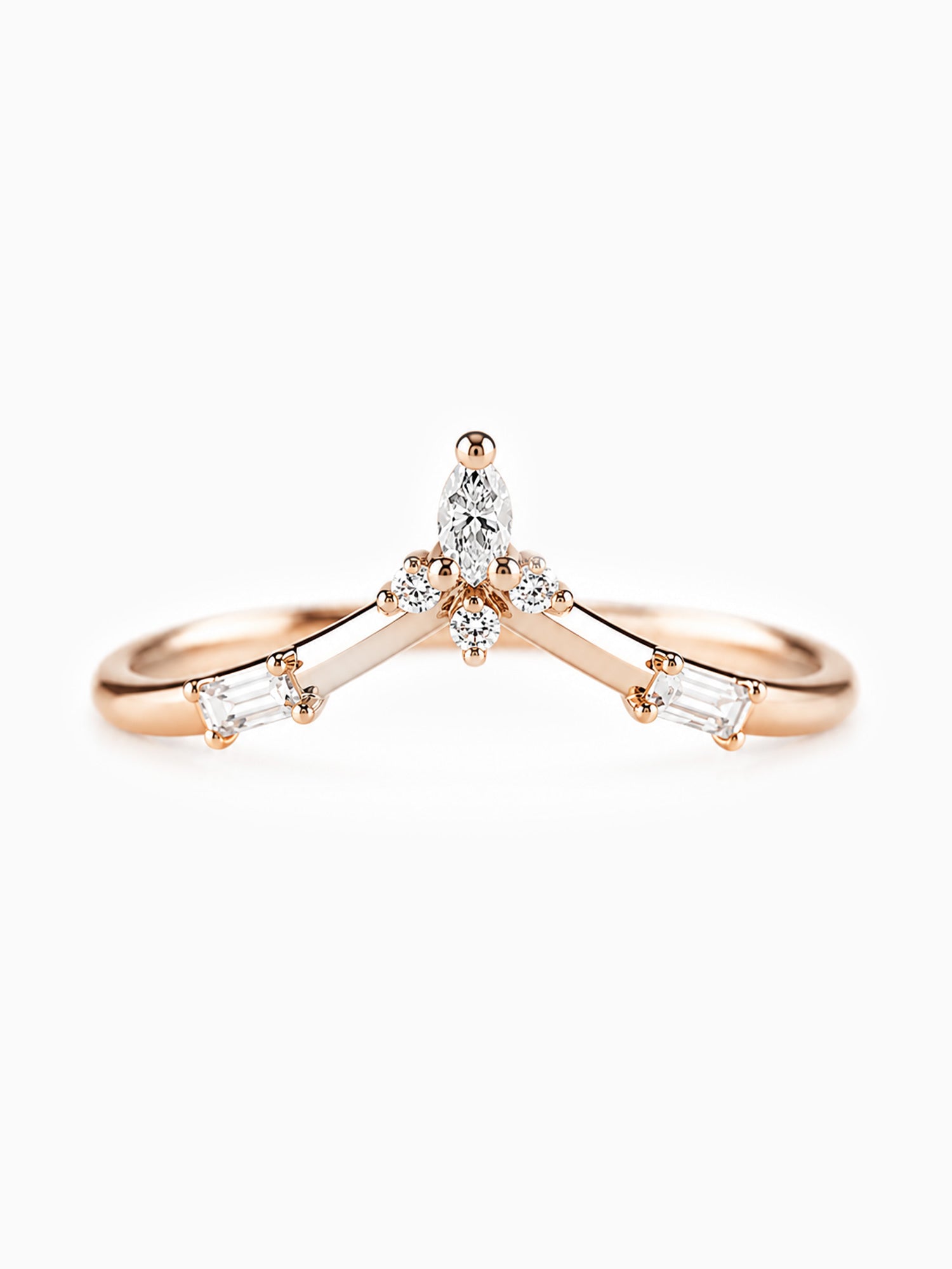 Diamond wedding band unique architectural fine jewelry