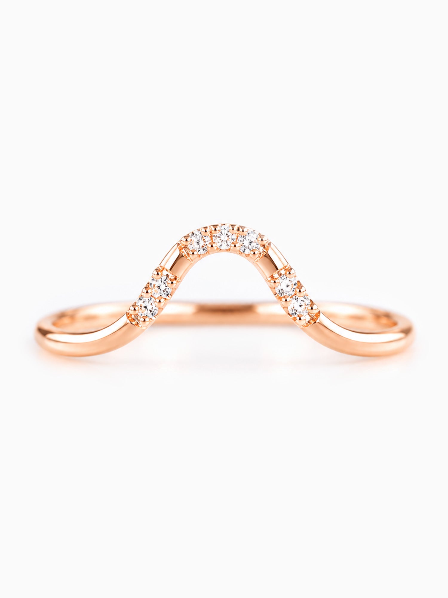 Rose Gold diamond matching band wedding ring stacking band